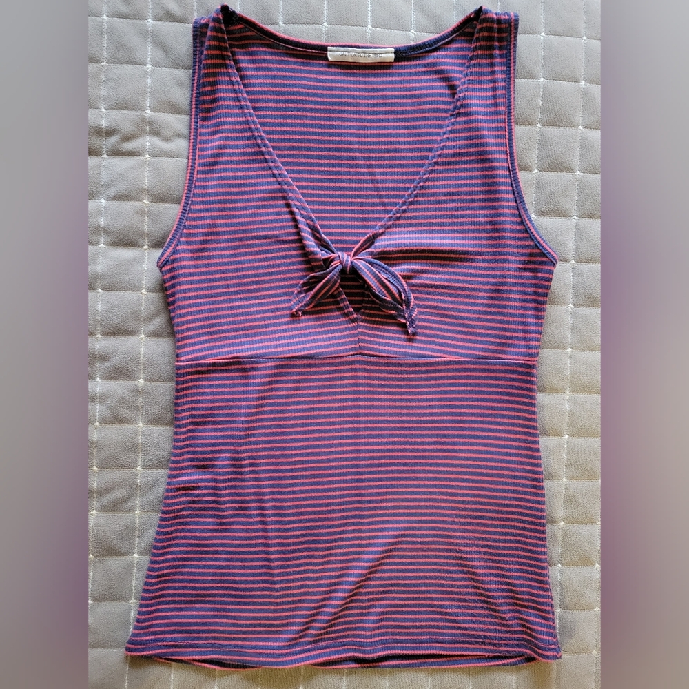 Caution To The Wind Red and Blue Striped Tank Top